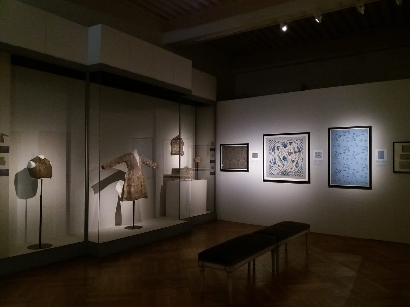 A gallery of historic textiles at the Musée des Tissus in Lyon