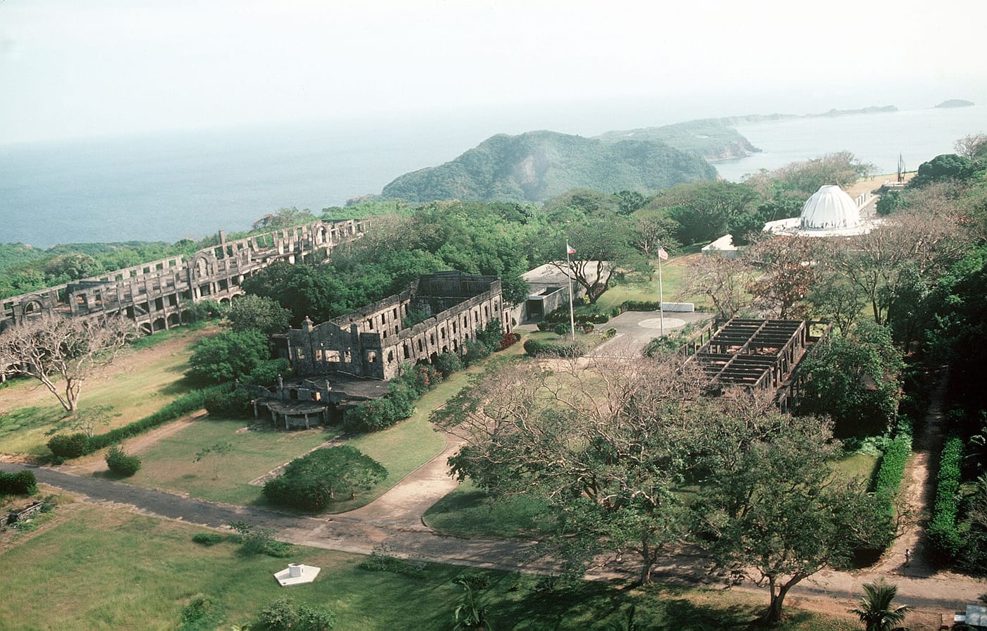 The ruins and greenery of Corregidor Island in Manila Bay
