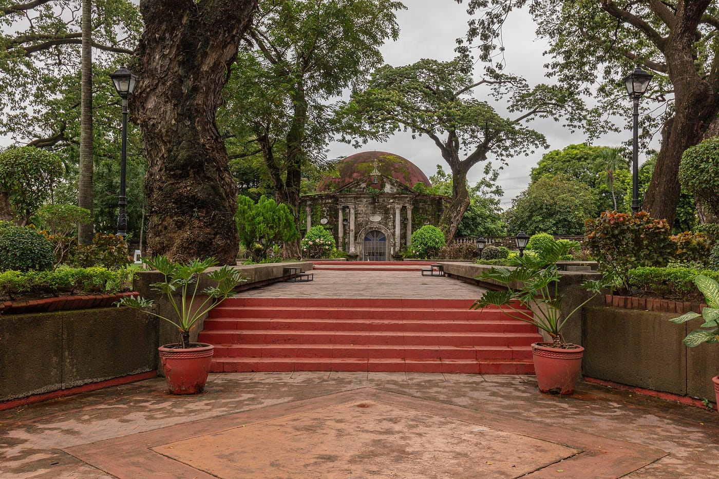 The circular walled garden and chapel of Paco Park in Manila