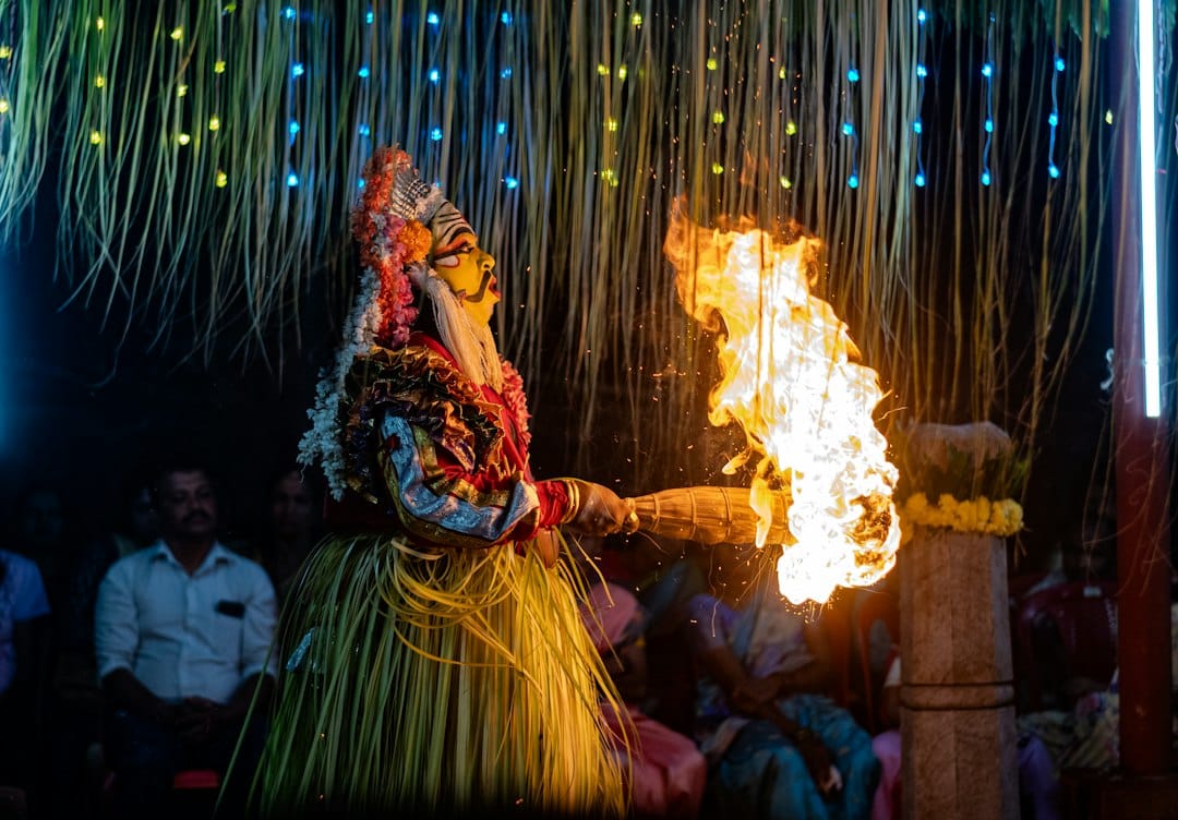 A Hawaiian luau with fire dancers, Maui