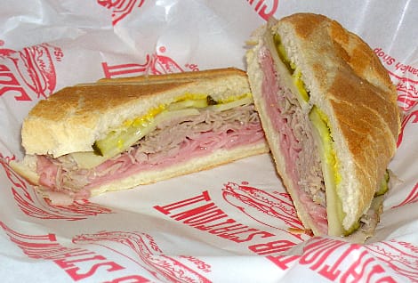 A traditional Cuban sandwich and coffee