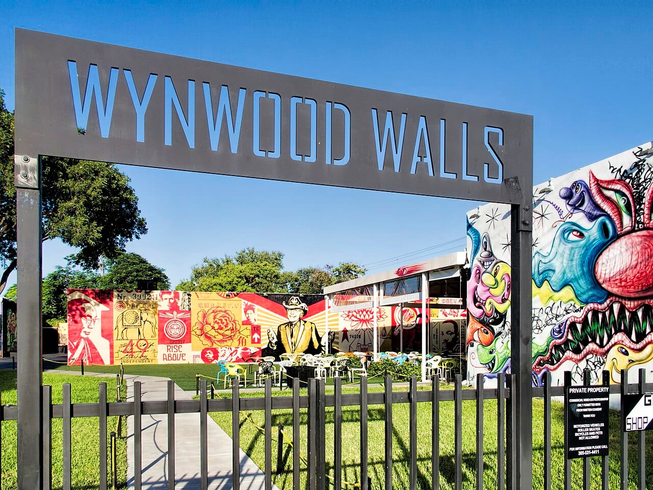 Colourful street-art murals at Wynwood Walls, Miami