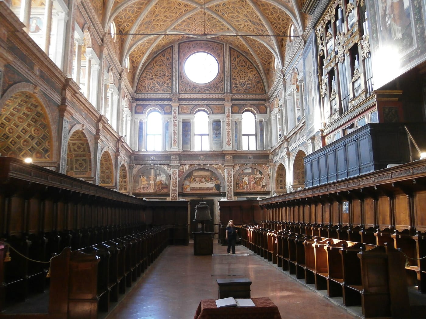 The fresco-covered interior of San Maurizio al Monastero Maggiore in Milan