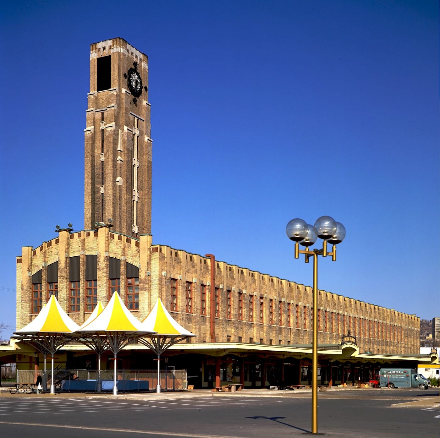 The clock tower of the Atwater Market in Montreal