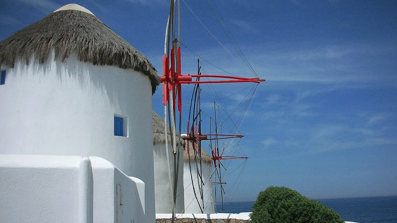 A beach club by the sea in Mykonos