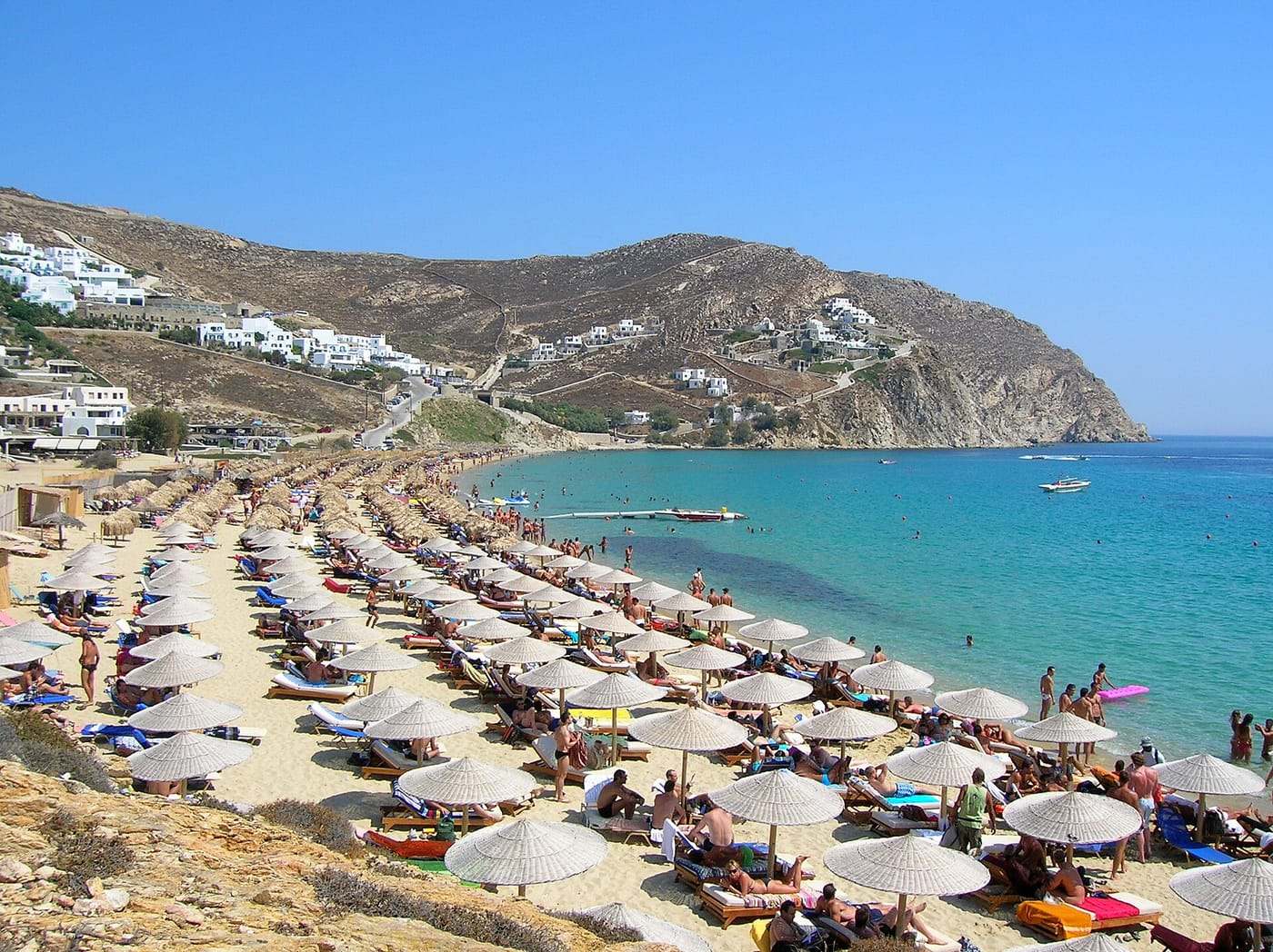 Elia beach in Mykonos