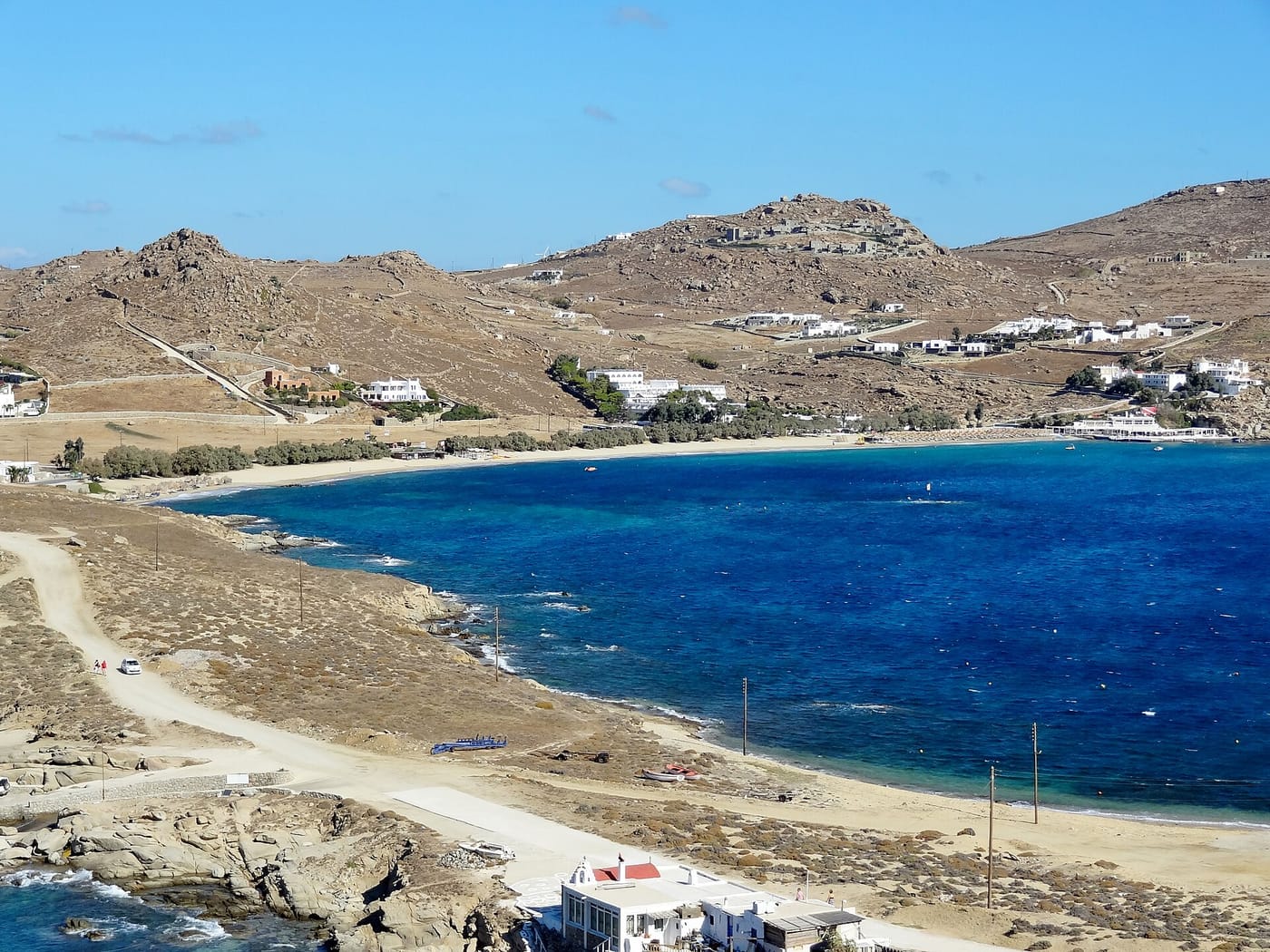 Windsurfing at Kalafatis beach in Mykonos
