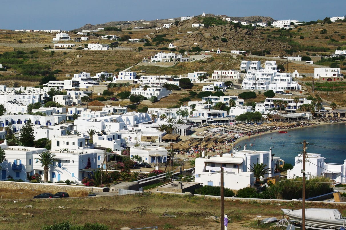 Ornos beach in Mykonos