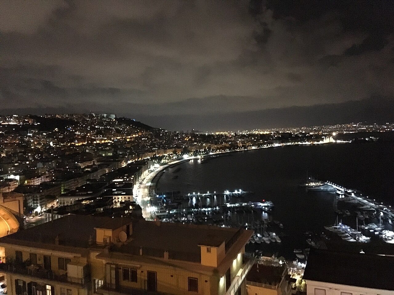 Nightlife in a Naples piazza