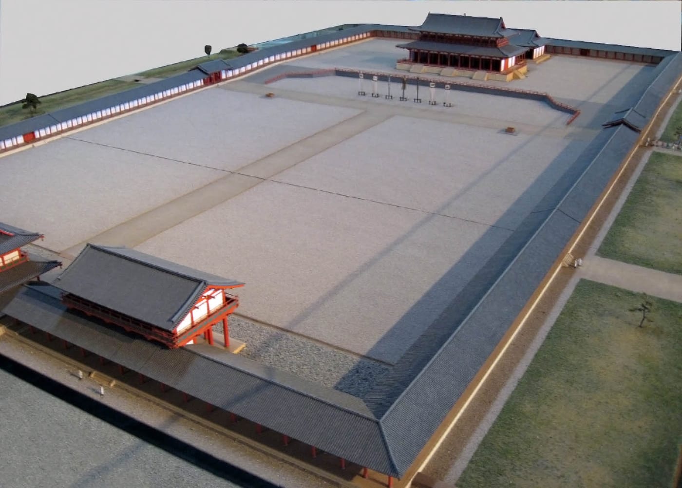 The reconstructed halls of the Heijō Palace site in Nara