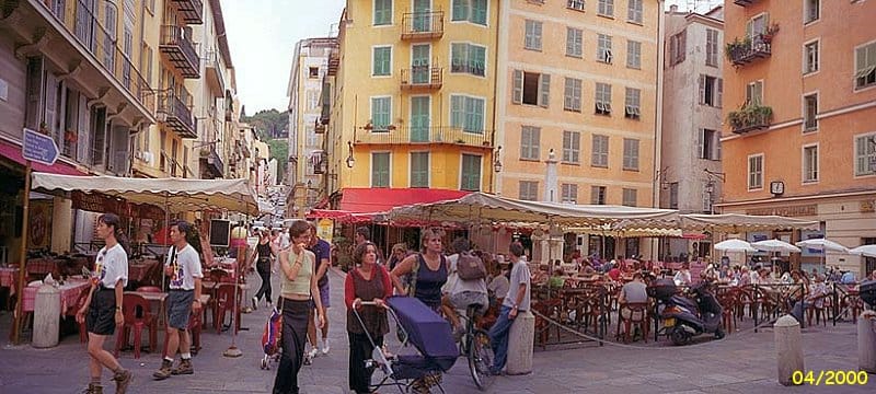 A lively evening square in Vieux Nice