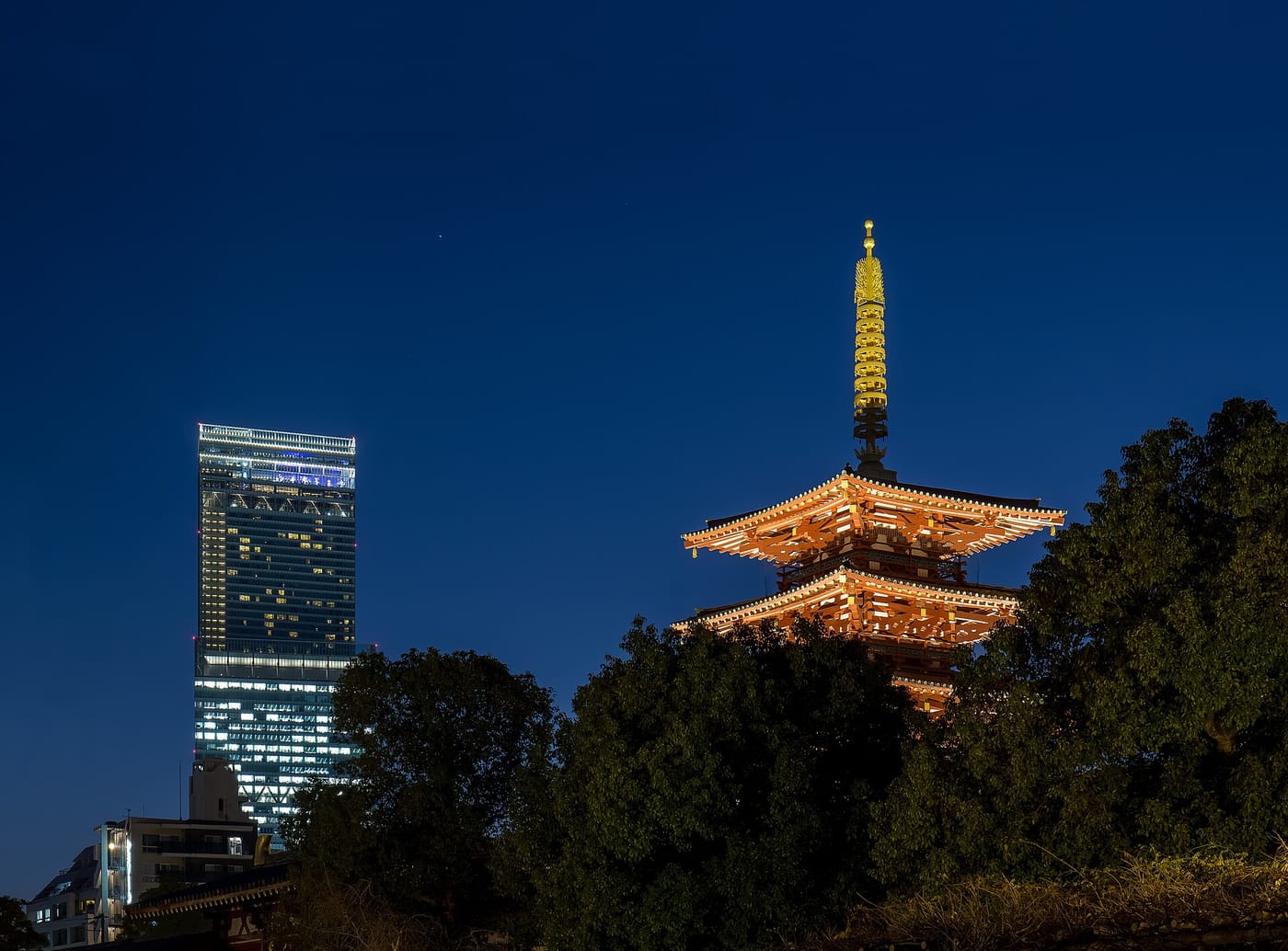 The Abeno Harukas skyscraper towering over Osaka