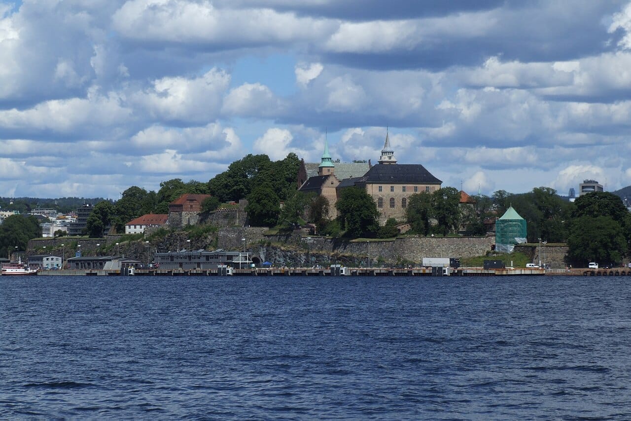Akershus Fortress above Oslo harbour
