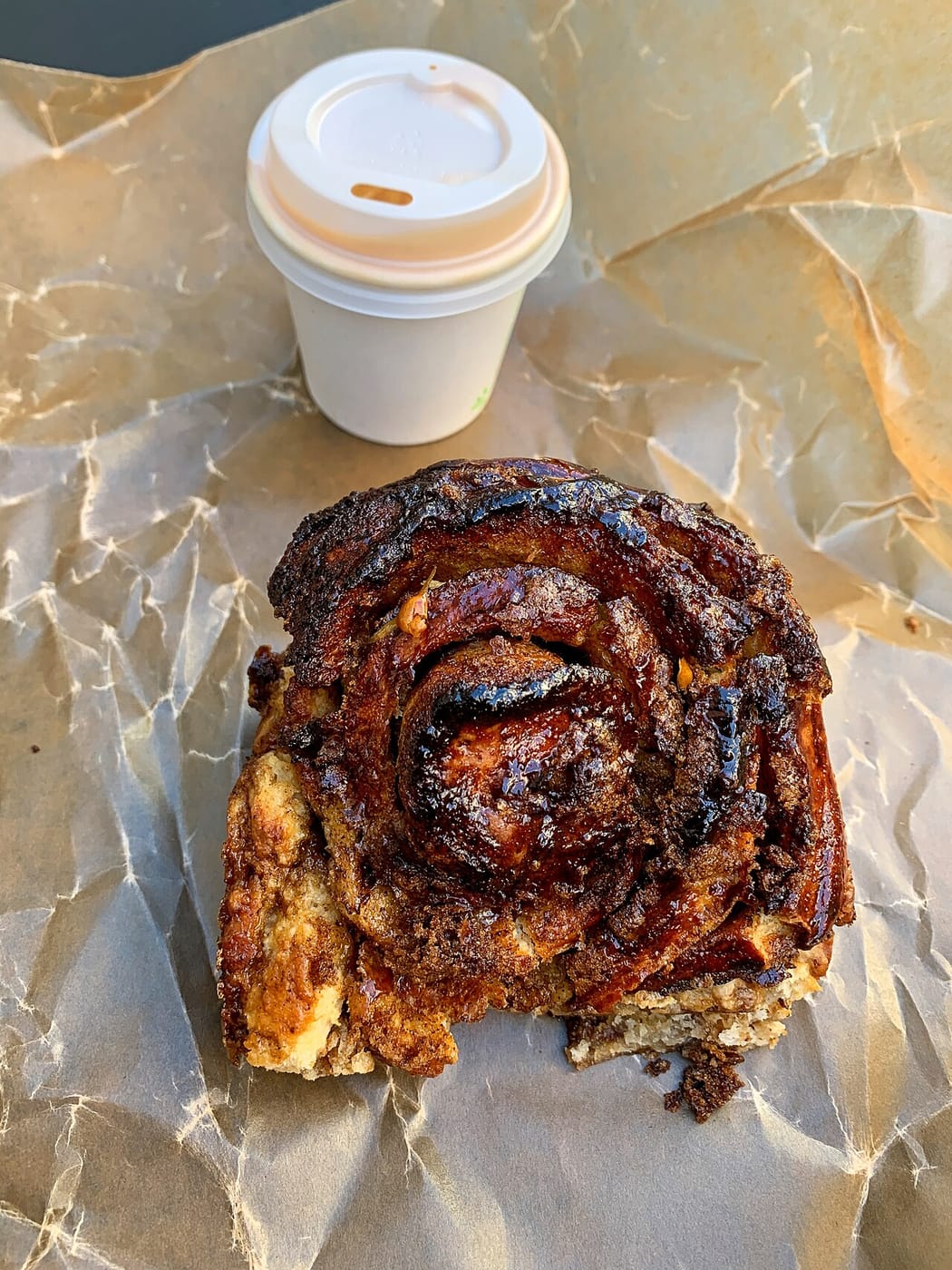 A Norwegian cinnamon bun and coffee, Oslo