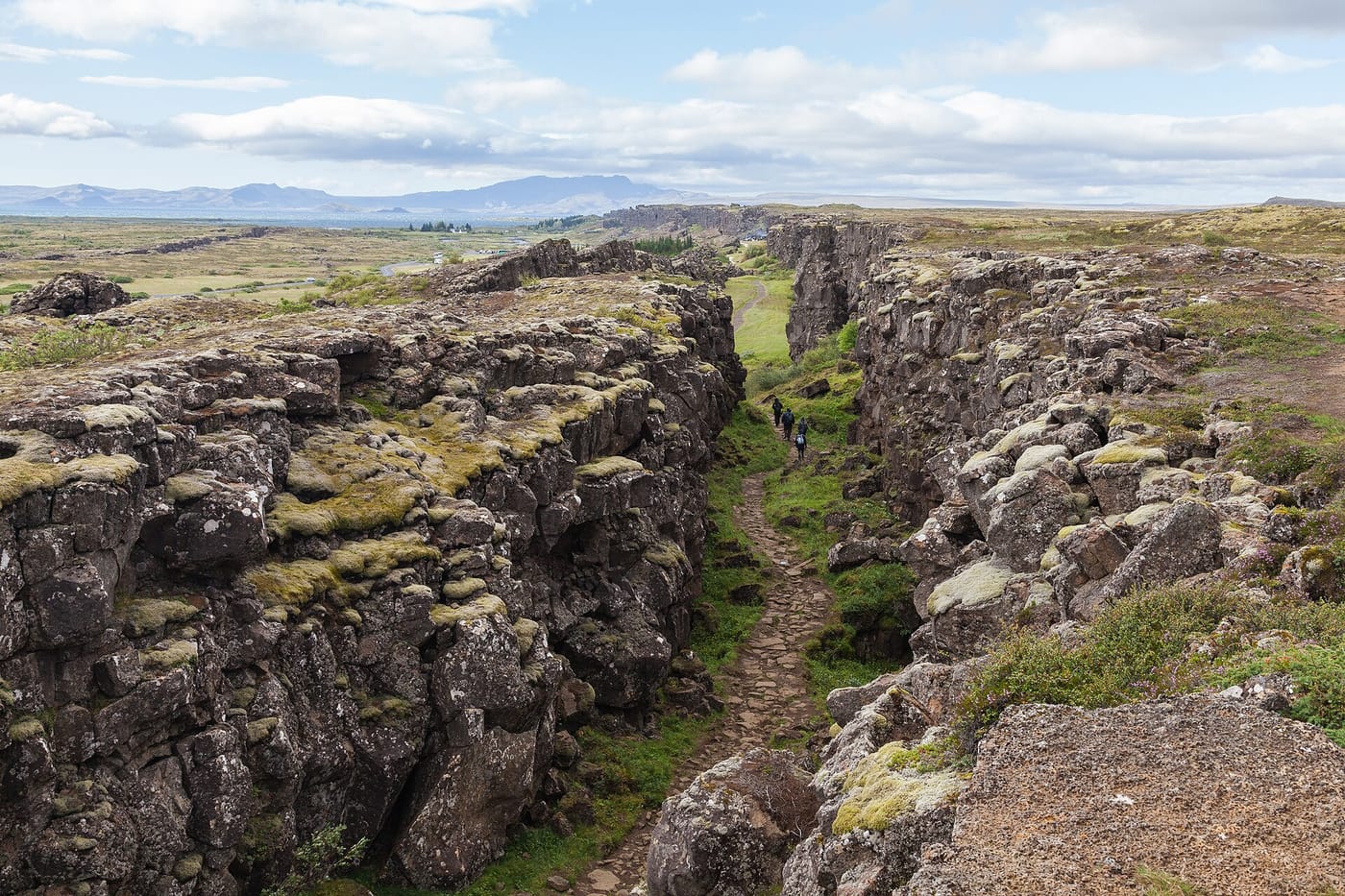 The rift valley of Þingvellir National Park in Iceland
