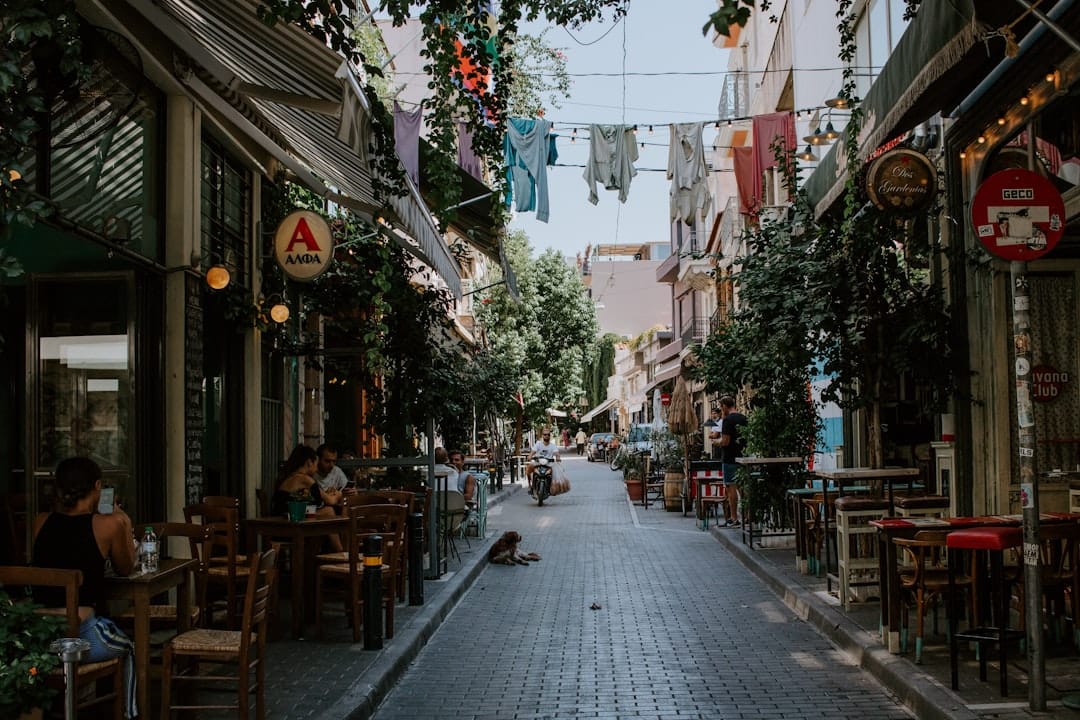 Nightlife strip in Faliraki, Rhodes