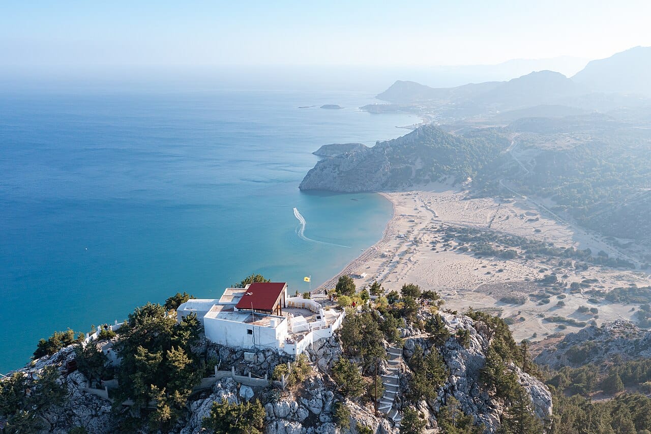 Tsambika Beach and monastery, Rhodes