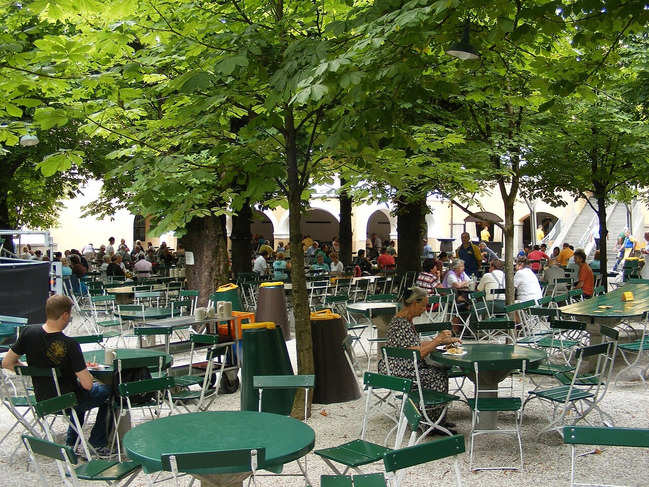 Augustiner Bräustübl beer garden, Salzburg