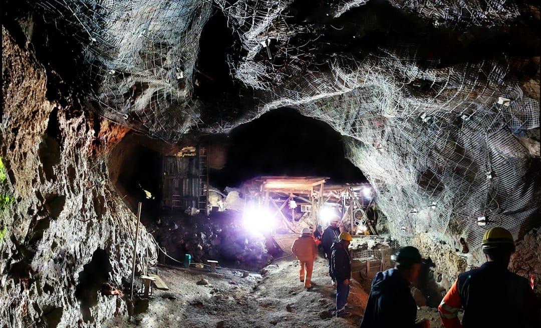 A tunnel in the Hallein salt mine near Salzburg