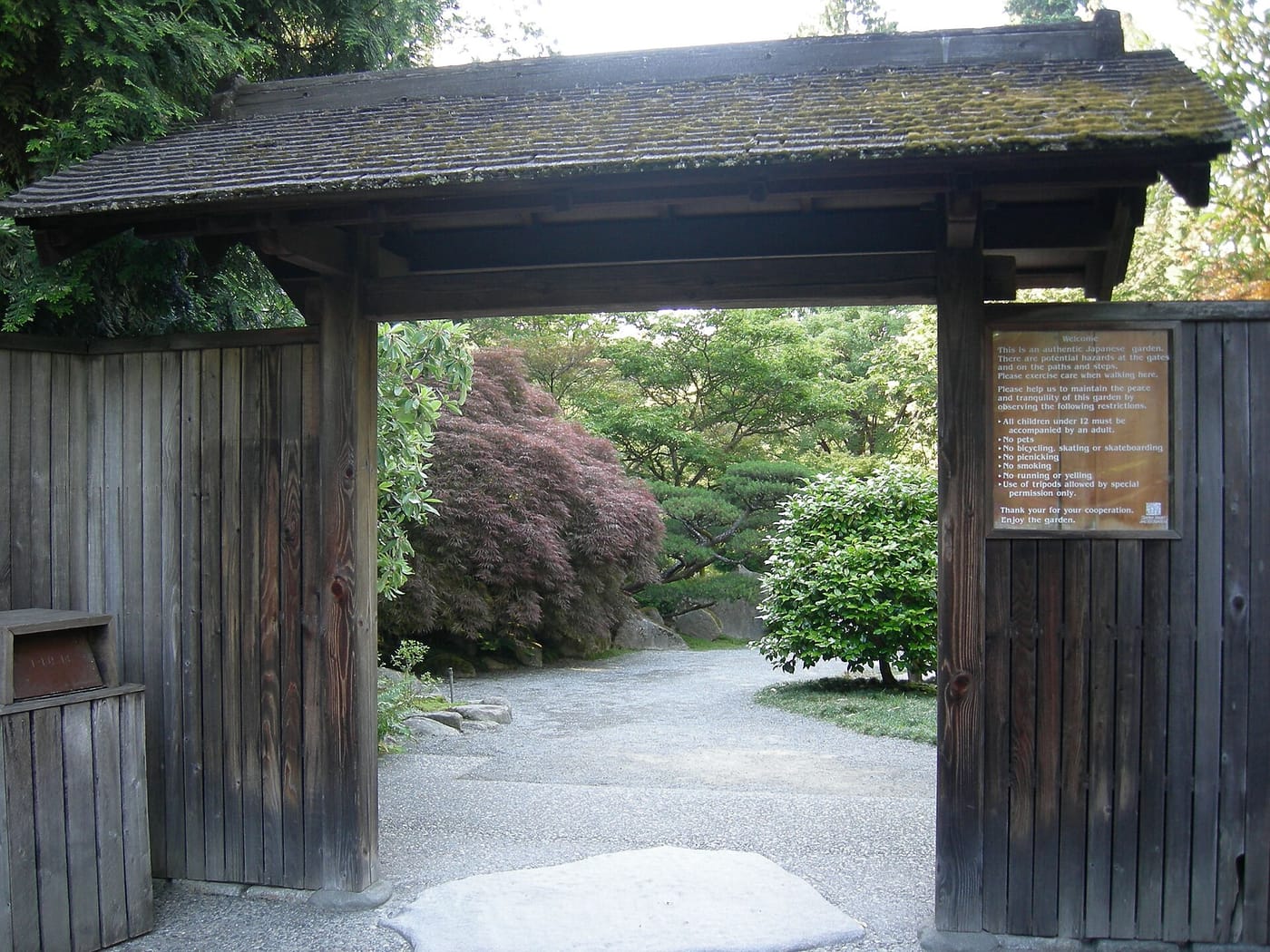The gate of the Japanese Garden in the Washington Park Arboretum, Seattle