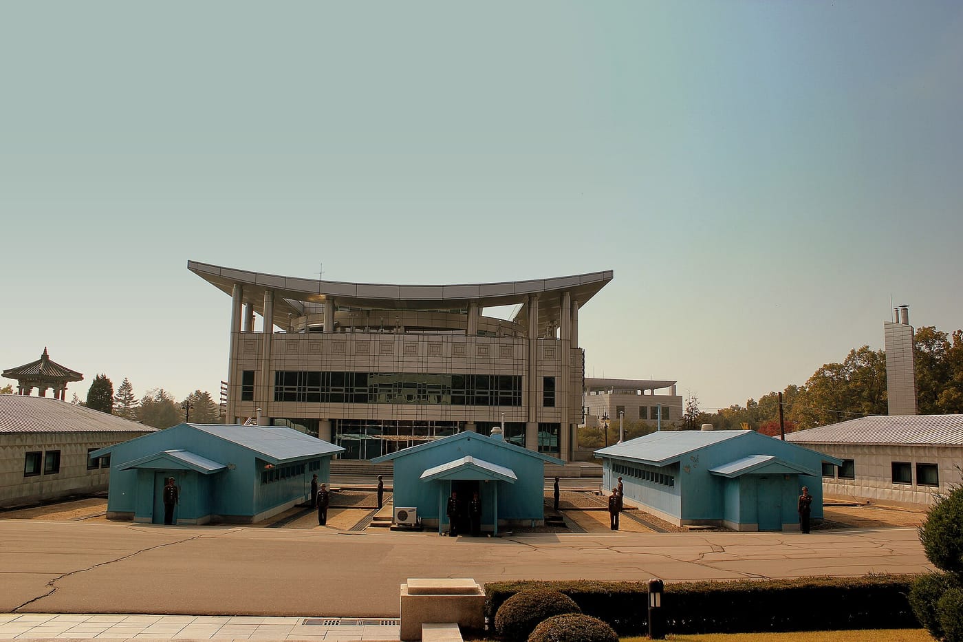 Buildings at the Korean DMZ near Panmunjom