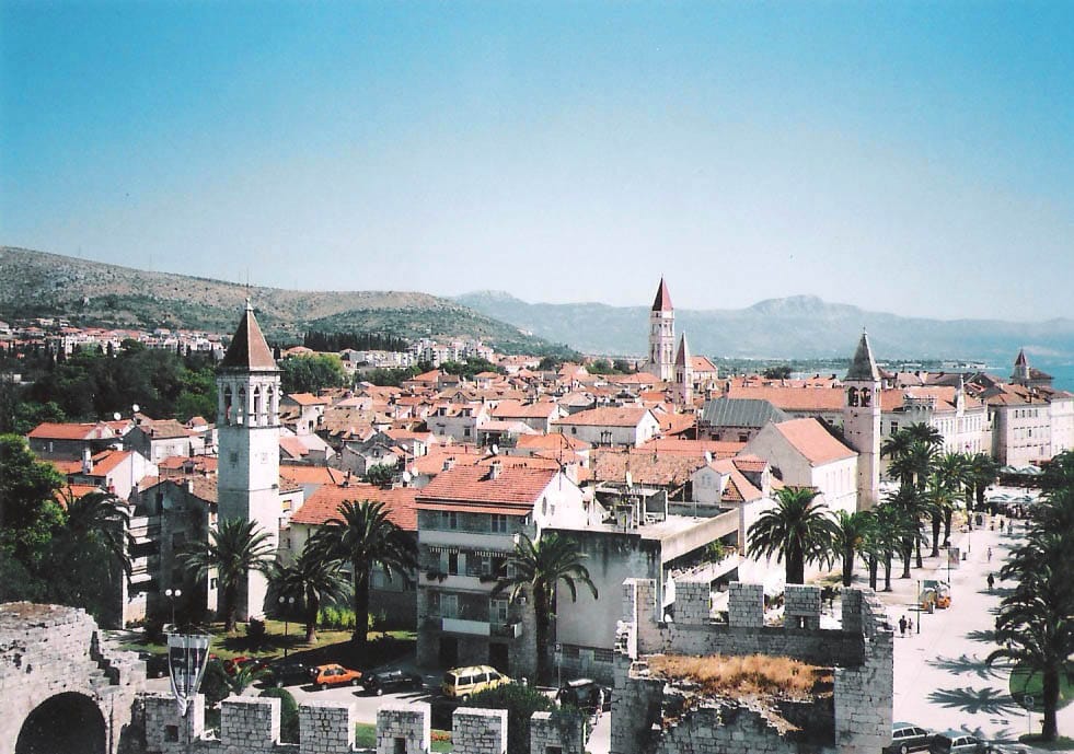 The red rooftops and waterfront of the old town of Trogir near Split