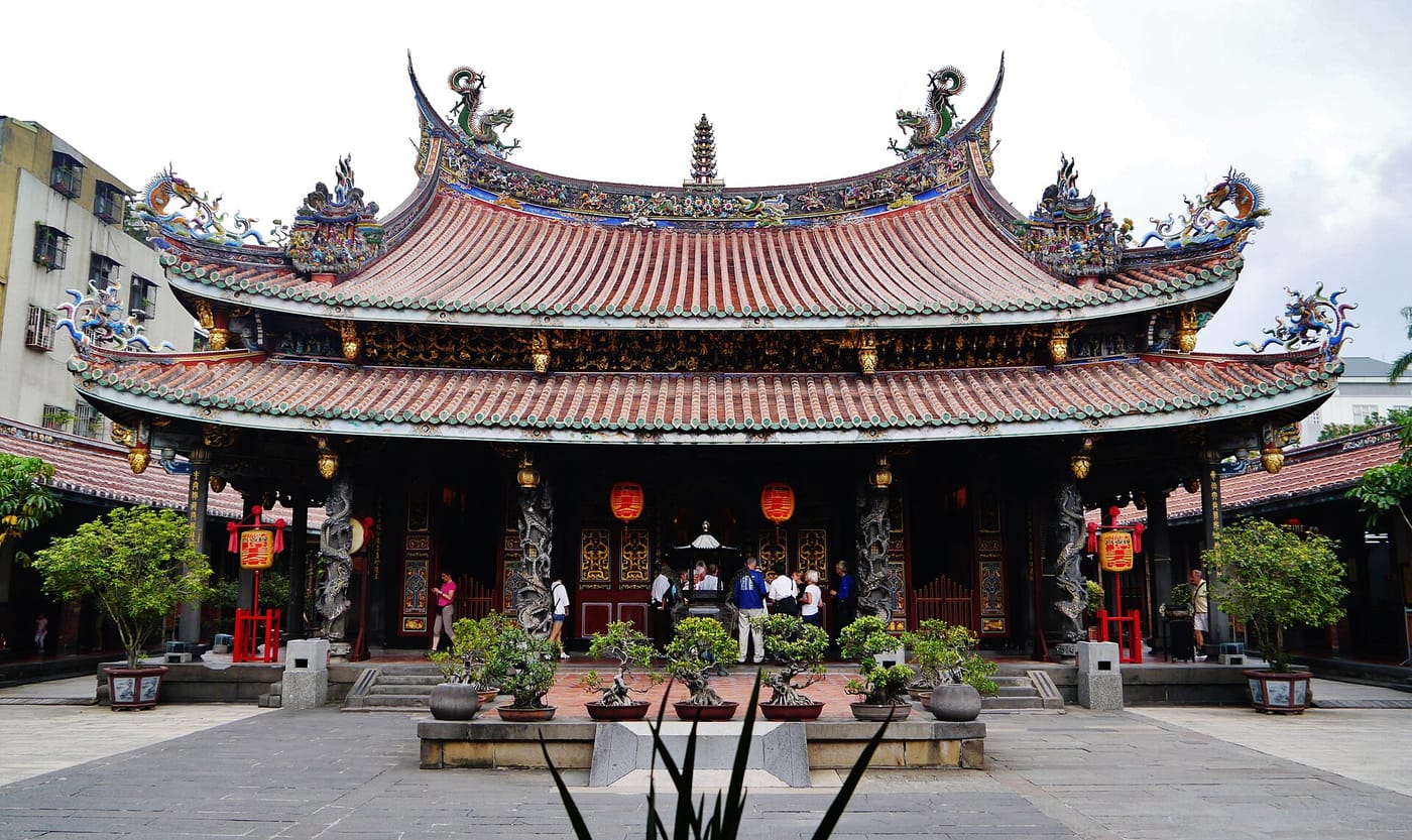The carved temple of Dalongdong Bao'an in Taipei