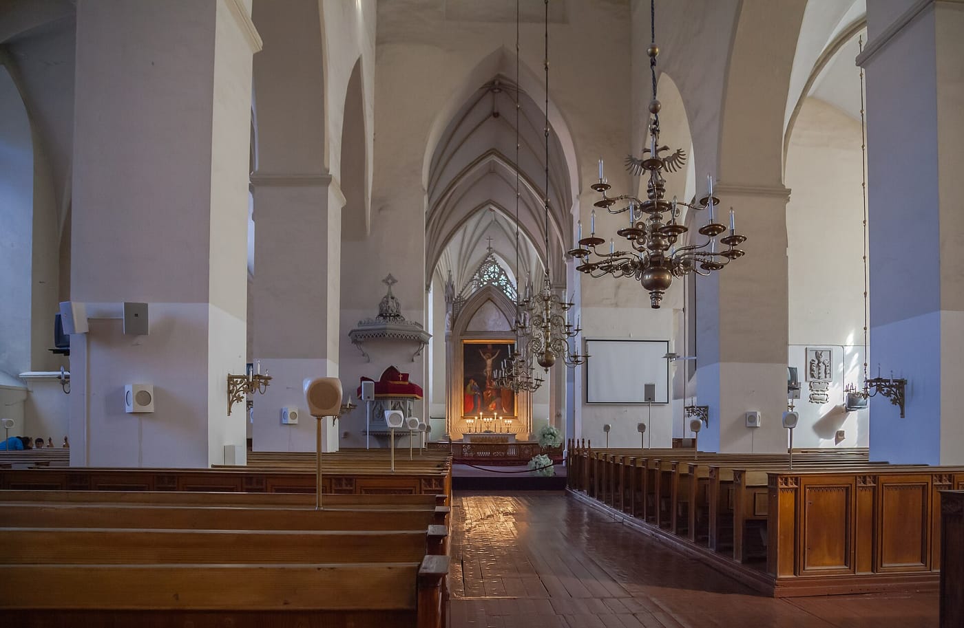 The interior of St Olaf's Church in Tallinn