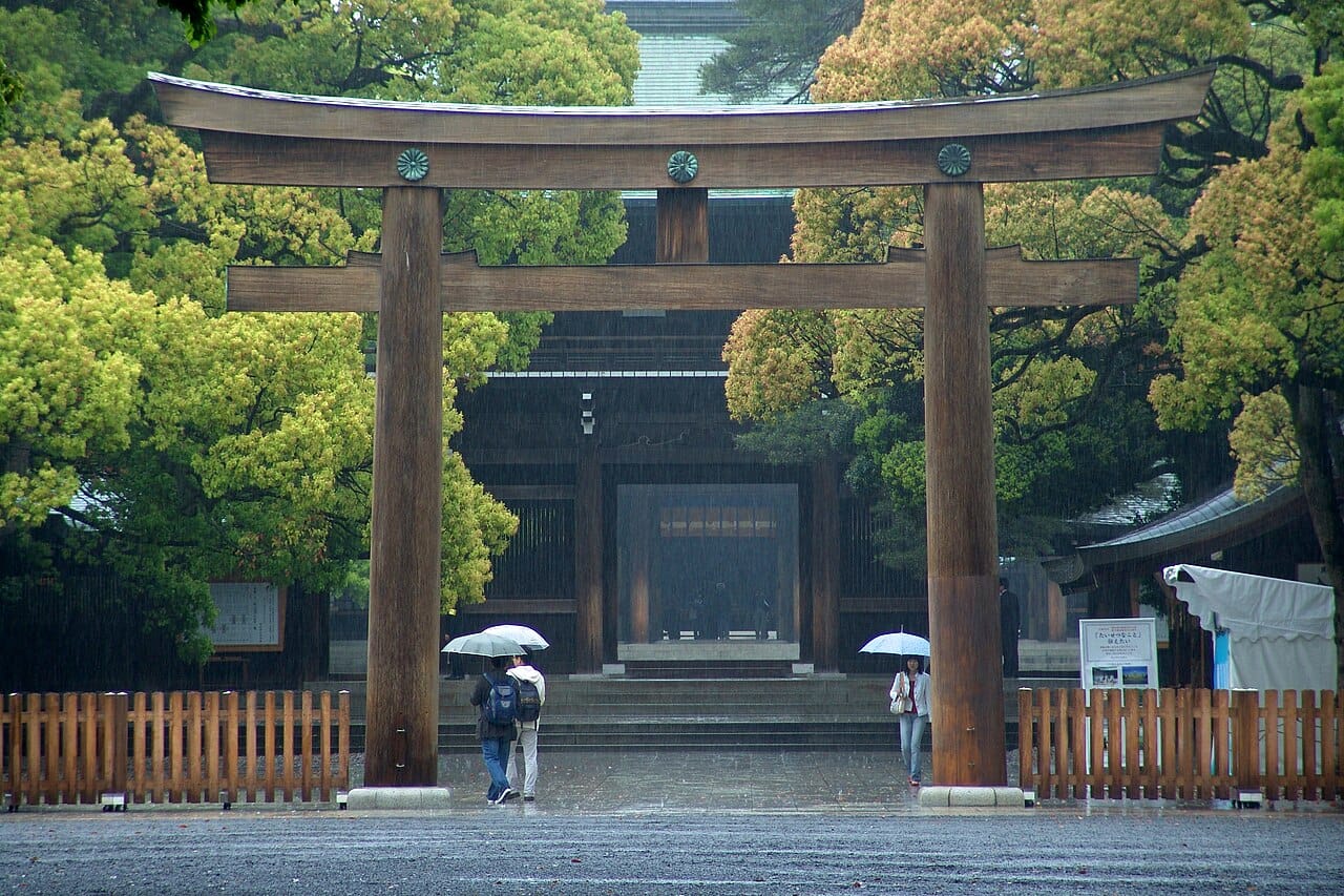 The torii gate at Meiji Shrine, Tokyo