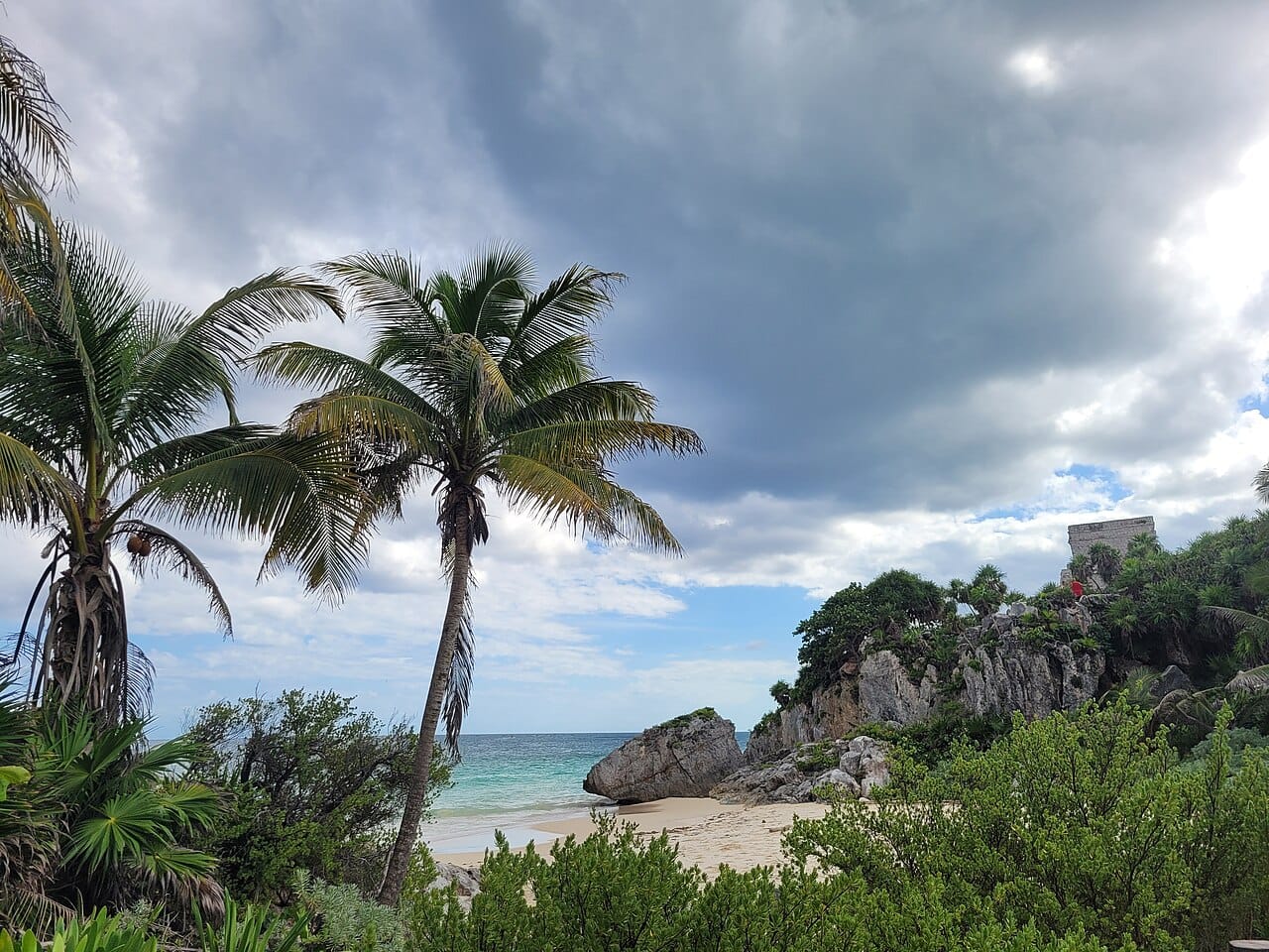 A beach club on the sand at Tulum