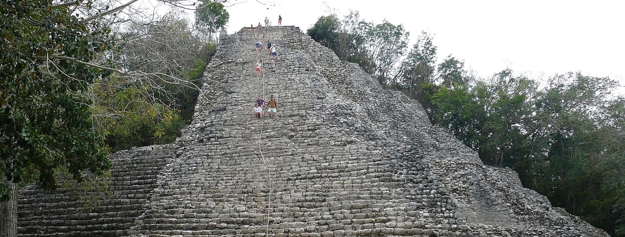 A Maya pyramid in the jungle at Cobá near Tulum