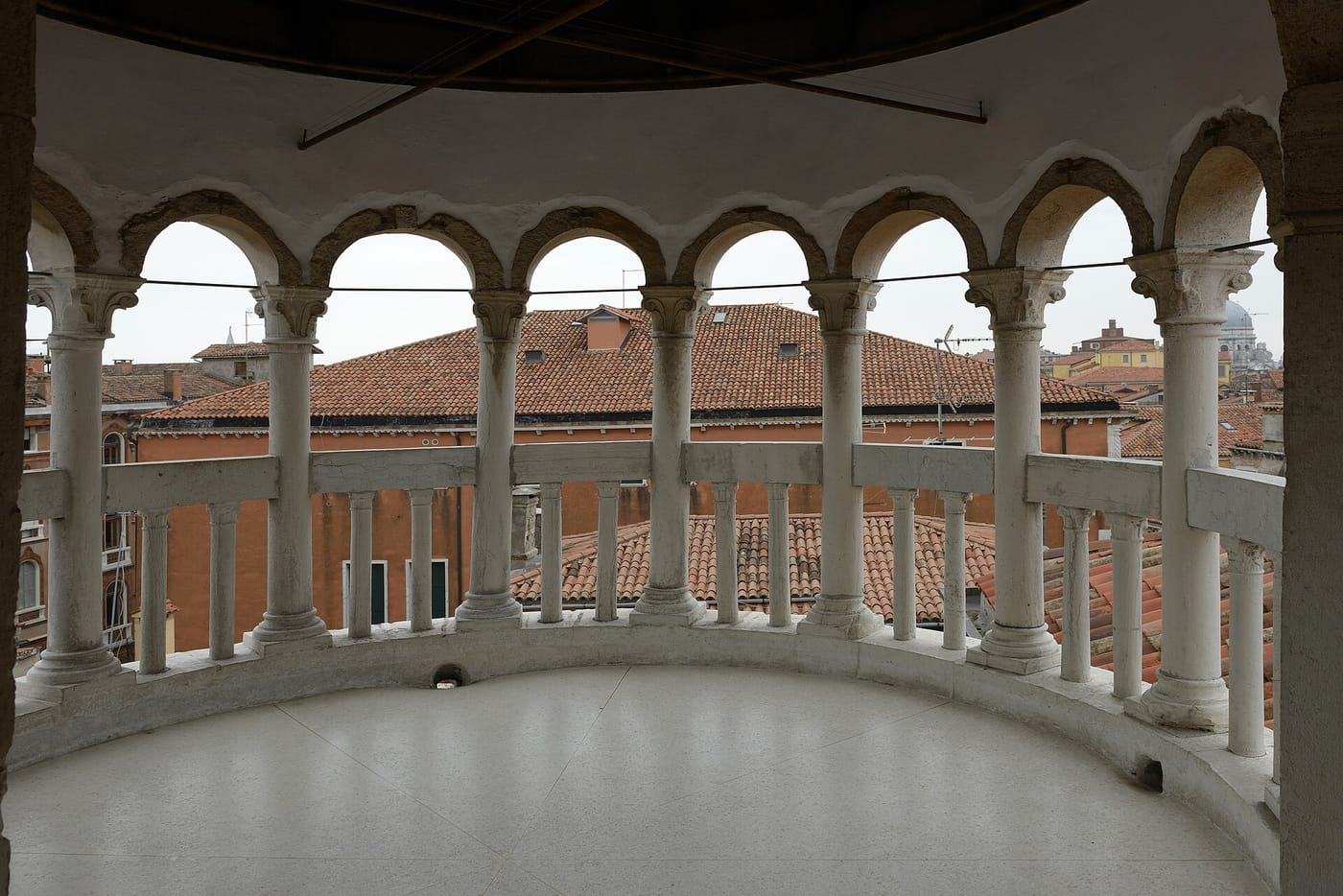 The external spiral staircase of the Scala Contarini del Bovolo in Venice