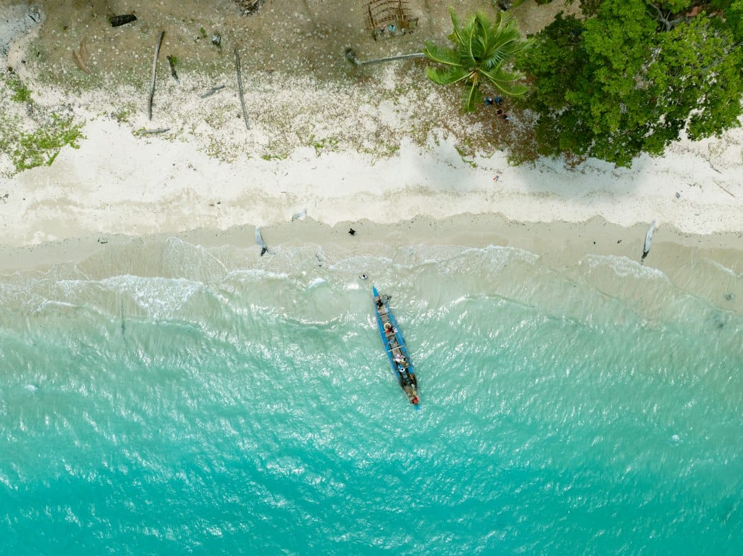 A white sandbank in turquoise water at Nakupenda near Zanzibar